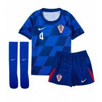 Echipament fotbal Croaţia Josko Gvardiol #4 Tricou Deplasare European 2024 pentru copii maneca scurta (+ Pantaloni scurti)